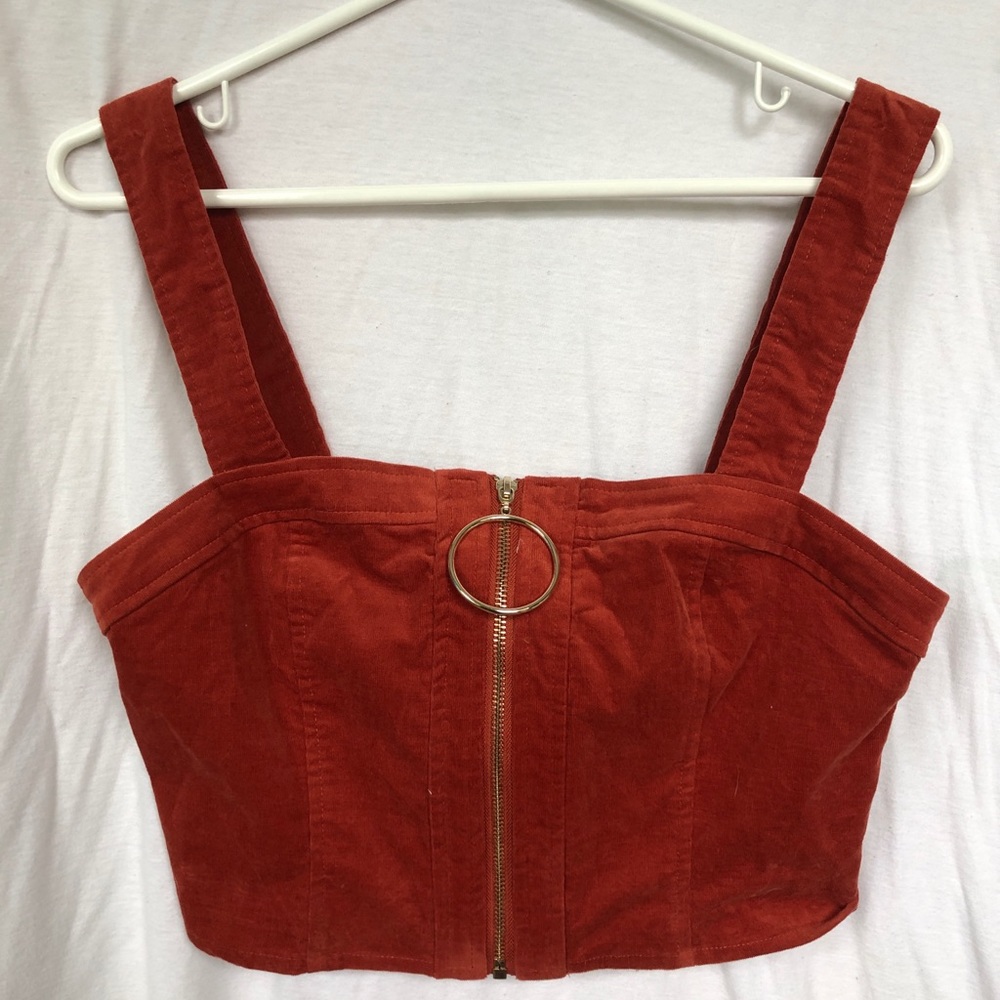 Cropped corduroy tank top never worn